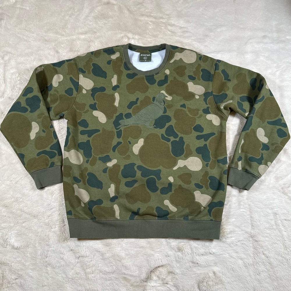 Staple Stuyvesant Washed Crewneck Camo Mens XL